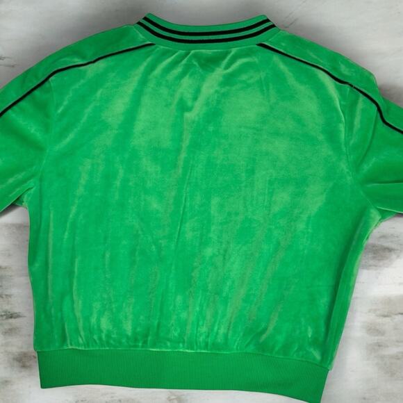 Y2K 1999 Velour Crop Refuge Athletics Jersey Zipper Jacket Small - Picture 5 of 13